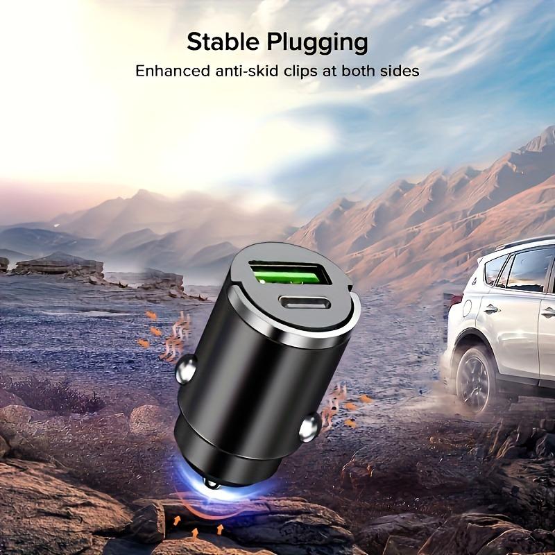 200W Compact Car Charger USB Fast Charging Adapter Dual Port Mini Phone Charger