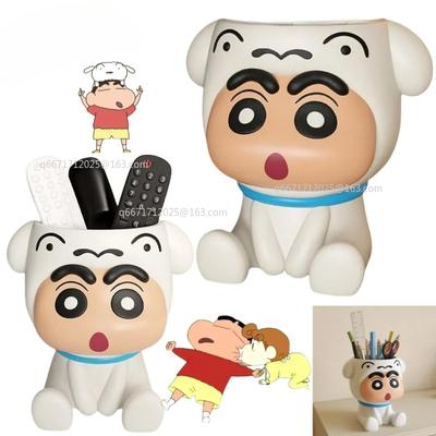 Crayon Shin Chan Anime Figures Peripheral Cartoon Decorative Ornament Storage Box Desk Accessories Organizer Pen Holders Gift