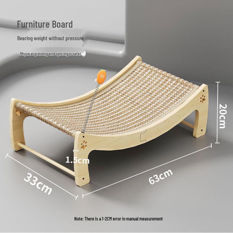 Sisal Cat Scratcher & Bed: Wear-Resistant, No Shedding, Rattan Woven, All-Season Use