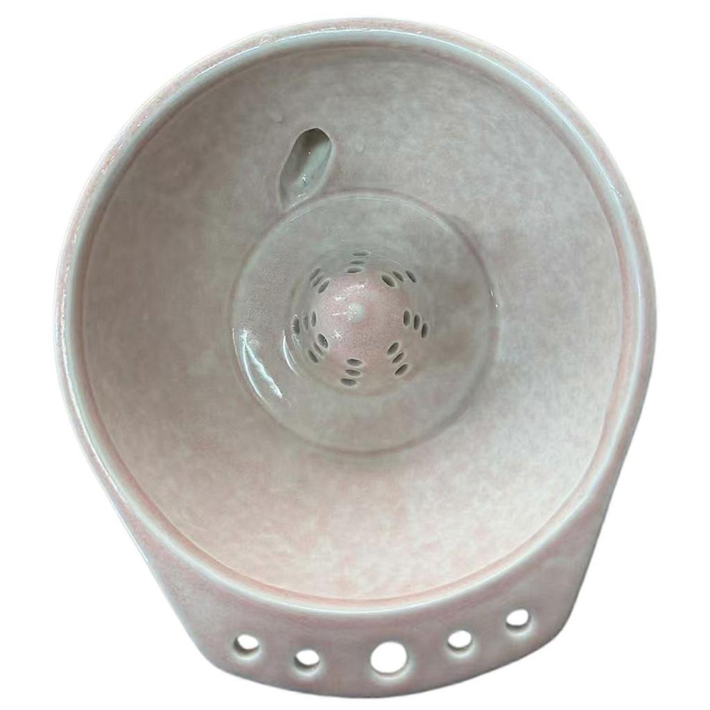 Swirls Colander Bowl Self Spinning Berry Washing Ceramic Bowl with Built-in Strainer Rapid Drain Perforated Rotating Basket Space-saving