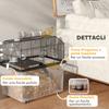 Two-Tier Hamster Cage with Wheels, Tubes, Bowl, Bottle and Ramp, 58x43x57 cm, Black