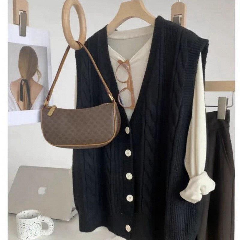 Early Spring Women's Knitted Vest Sleeveless Design Feel External Sweater Tank Top