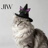 Small Animal Holiday Headwear Pet Halloween Witch Hat, Bows/Pumpkins Decor, Adjustable Felt Store Promotional Accessory Costume Accessory, Lightweight