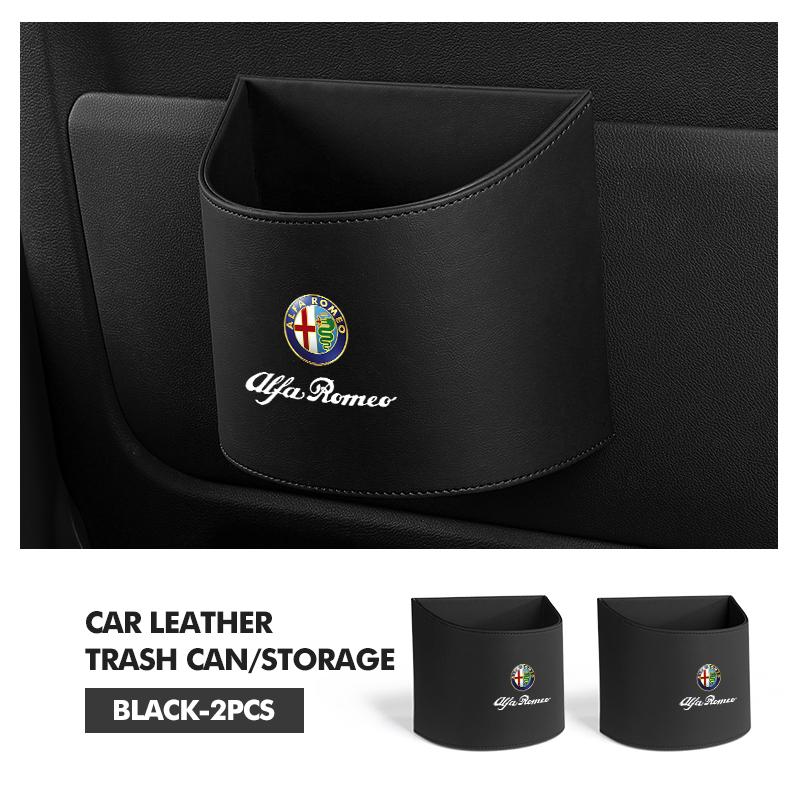 Car Stickers For Alfa Romeo Leather Car Logo Water Cup Organizer Holder Hanging Waterproof Trash Bin For Alfa Romeo Giulietta 94