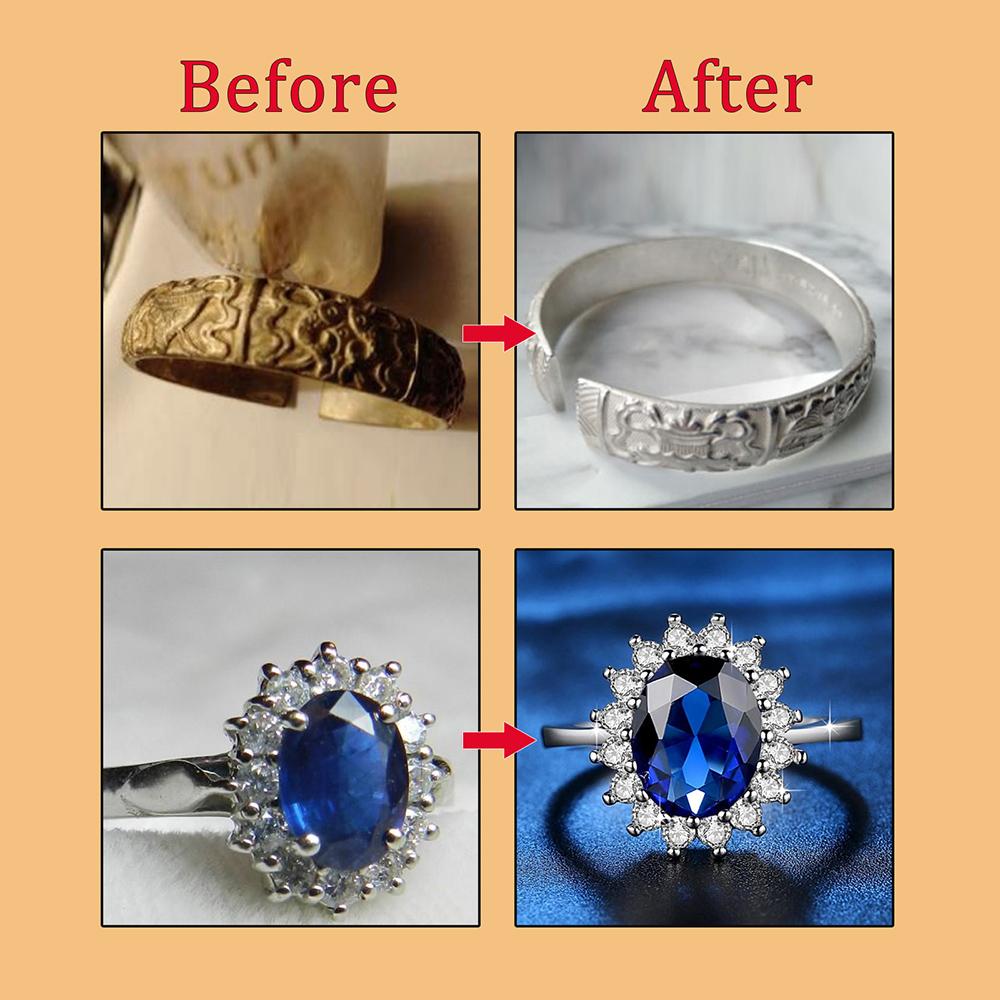 Jewelry Cleaner Solution for Gold Watches Diamond Rings Remove Tarnish Rust Dirt Cleaning Liquid for Necklaces Earrings