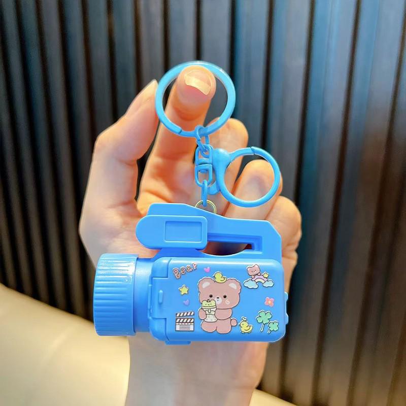 Luminous Cartoon Projector Camera Keychain - Small Gift & Bag Pendant