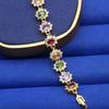Elegant Boho-Style Multicolor Stone Bracelet  Gold Plated Zirconia Jewelry For Women - Versatile For Daily Wear & Gift Giving