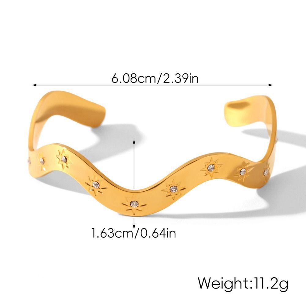 Simple Style W-type Bracelet Bling Geometry Bracelets Classic Metal Bangles  Women Gifts