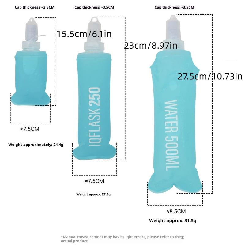 Folding Water Bottle Tpu Collapsible Soft Flask Outdoor Sport Hiking Camping Running Portable Soft Water Bottle