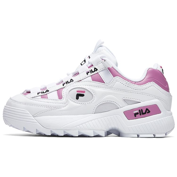 Fila D-Formation Retro Training Fabric Low-Top Marathon Running Shoes Women sneaker White Purple F52W011402FWS 35.5