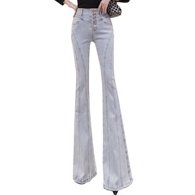 Primavera 2022 donna a vita alta vintage jeans a gamba larga da donna skinny denim capris flare pantaloni jean mom jeans pantaloni