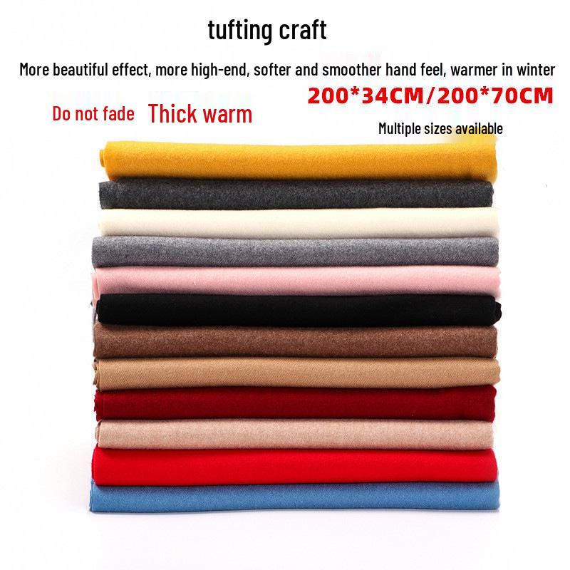 High-End Women's Wool Scarf - Cashmere Feel, Solid Color, Autumn/Winter, Unisex Versatile Shawl