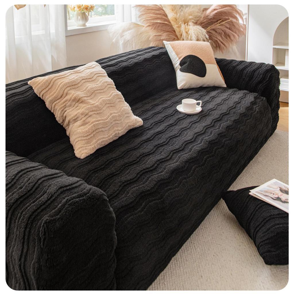 Autumn and Winter New Elastic Sofa Cover Plush Striped Sofa Cover All Inclusive Anti Slip Anti Cat Scratch Protective Cover