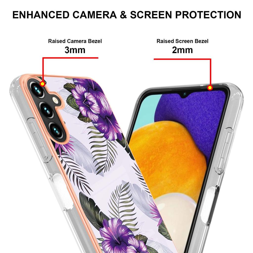 For Samsung Galaxy A55 5G Case with IMD Marble Flower Pattern TPU Mobile Back Cover