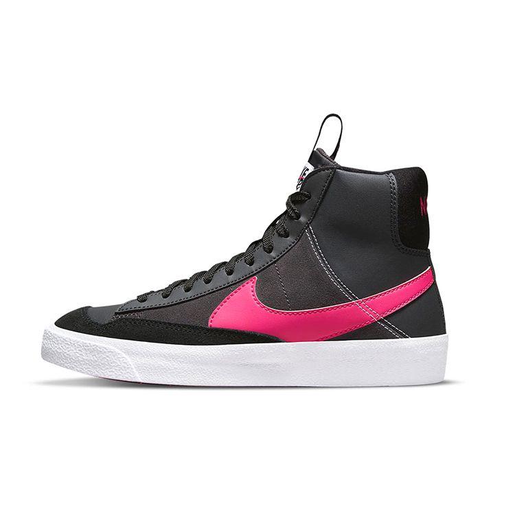 Nike Blazer SE D Non-Slip Durable Mid-Top Skate Shoes Black Pink Kids Skate Shoes DH8640-001