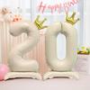 42 inch Crown Decorative Aluminum Foil Milk Digital Balloon Digital Balloon Birthday Party Decoration Supplies Birthday Gift