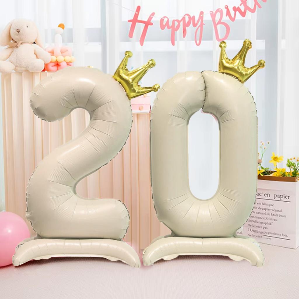 42 inch Crown Decorative Aluminum Foil Milk Digital Balloon Digital Balloon Birthday Party Decoration Supplies Birthday Gift