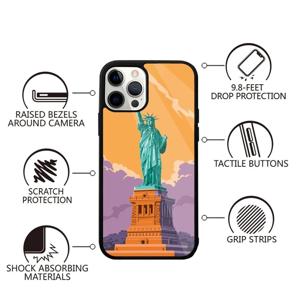 New York USA Tourist Attractions Phone Case For iPhone 15,14,13,12,11,Plus,Pro,Max Mini Magsafe Magnetic Wireless Charging