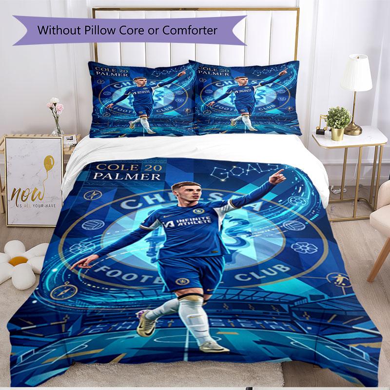 3pcs Duvet Cover Set (1*Duvet Cover + 2*Pillowcase, Without Core), Chelsea FC Print Soft All‑Season Bedding Set, Home Bedroom Decor Gift