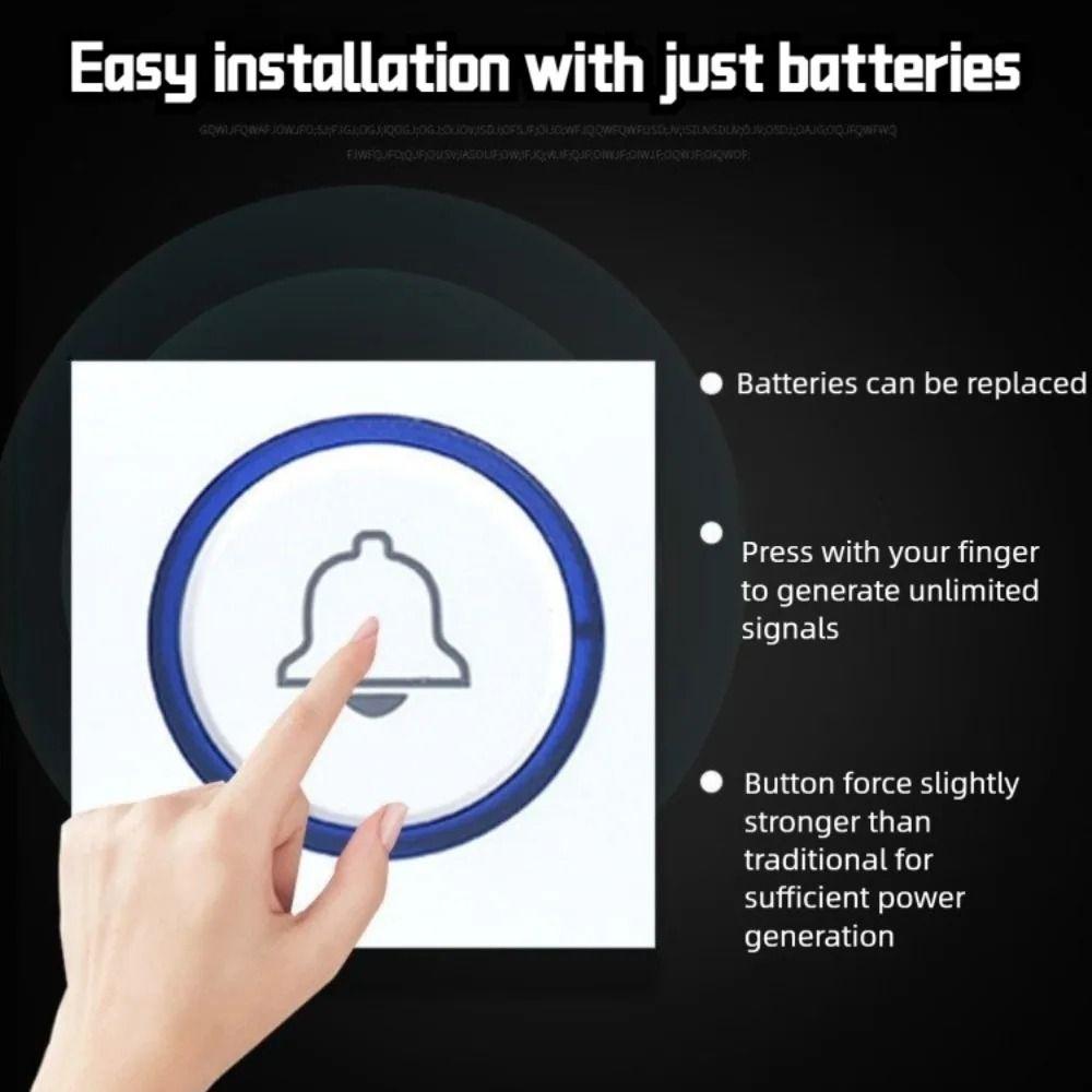 60 Chimes Smart Doorbell 300M Range Door Chime Kit Adjustable Volume Wireless Doorbell  Office