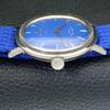 HAND-WINDING VINTAGE FAVRE LEUBA SWISS MENS BLUE COLOR DIAL WATCH A436436-2 R129-a436436