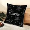 Clinique Fashion Brand Logo Cushion Cover Silky Short Plush Home Sofa Cushion Cover - Invisible Zipper Home Decoration
