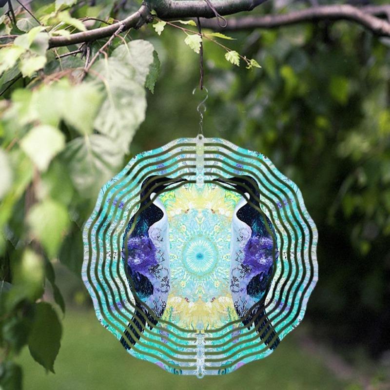 10 Inch Hanging Wind Spinner with 360 Degree Hook for Balcony Garden Decor Spring Summer Outdoor DecorationMetal Wind Chimes for Home Decor