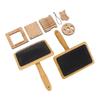 Wool Blending Board Carding Brush Set Wooden Yarn Ruler Density Ruler Angle Meter Brush Chain Set