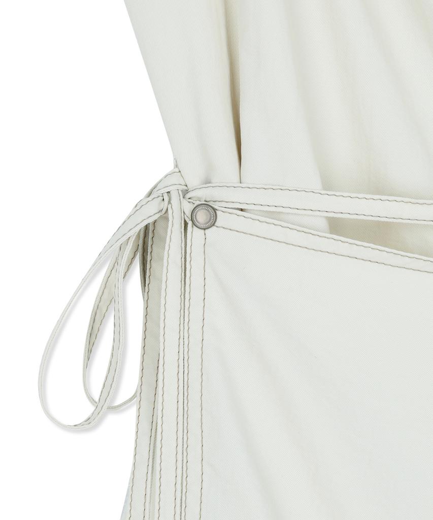Mattengkim Sleeveless Wrap Dress In Cream