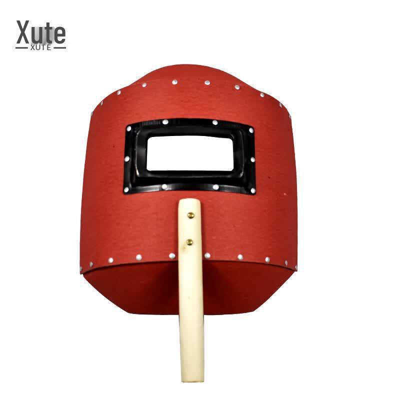 Red Steel Paper Handheld Welding Mask