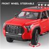 Duży model samochodu SUV Toyota Tundra w skali 1/24, odlewany miniaturowy metalowy samochód, kolekcja pojazdów terenowych, dźwięk, światło, zabawka dla dzieci