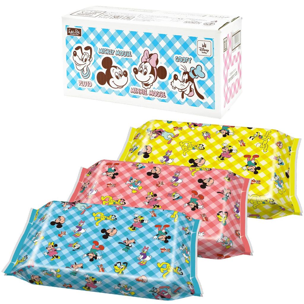 LEC Disney Pure Water Hand 60 sheets x 20 packs 1200 sheets Contains moisturizing ingredients leaf Made in Japan 99% Wipes, (Mickey & Friends) / /