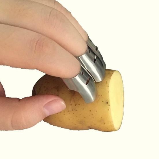 4Pcs Finger Guards Food Grade Rust-proof Stainless Steel Finger Protector Slicing Chopping Avoid Hurting Tools for Home