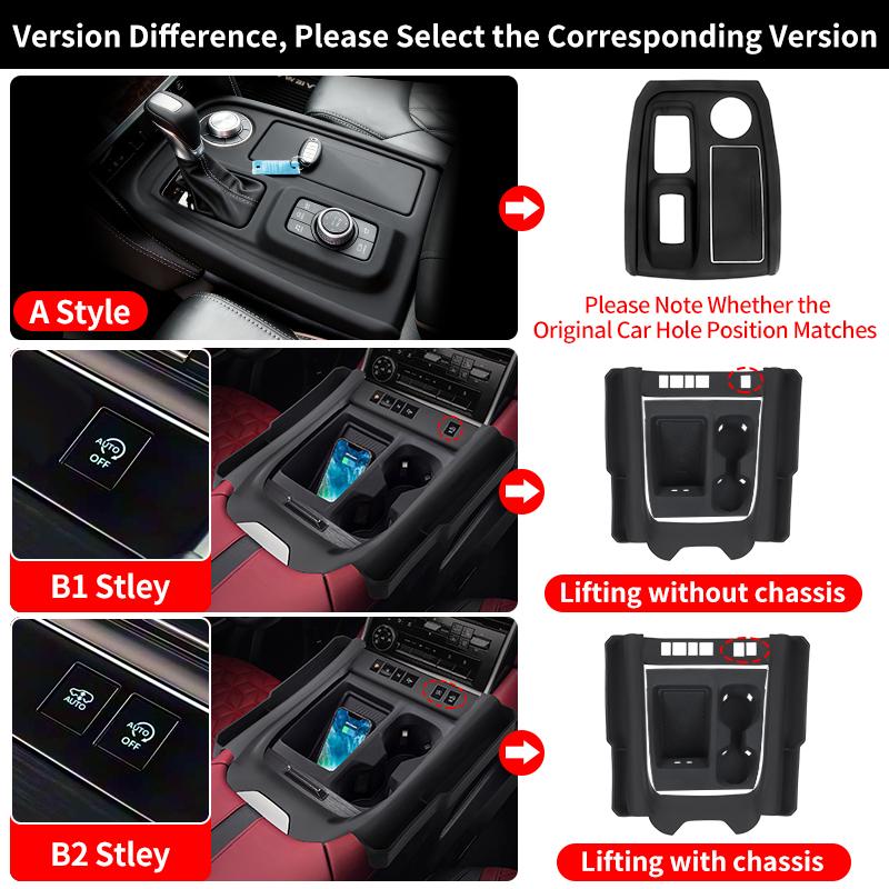 For Nissan 2024 2025 2026 Patrol Y62 Y63 Center Console Silicone Cover Anti-Scratch Protective Case for Cup Holder Armrest