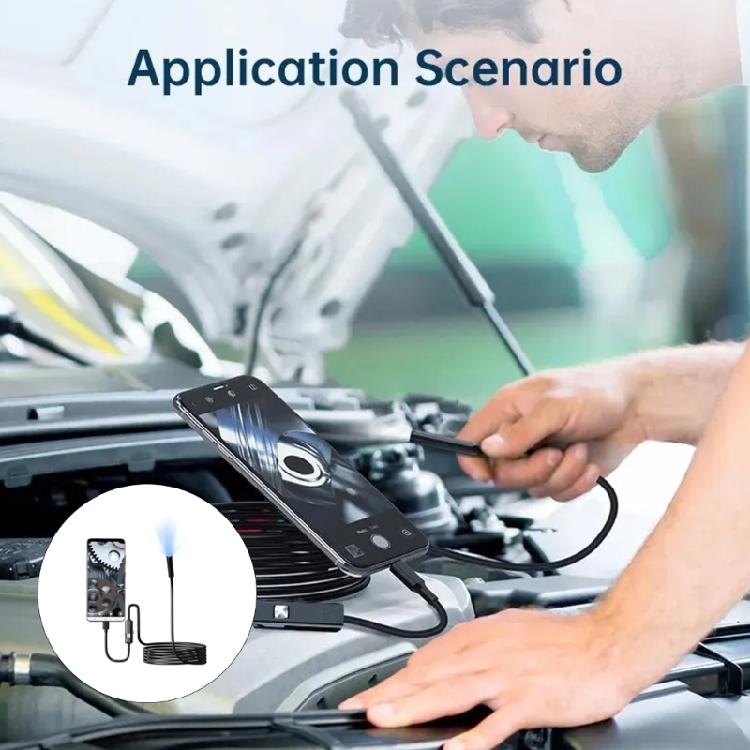 Type C USB Endoscope 7mm Flexible Inspection Camera Waterproof Adjustable LED Light for Smartphones Tablets Computers