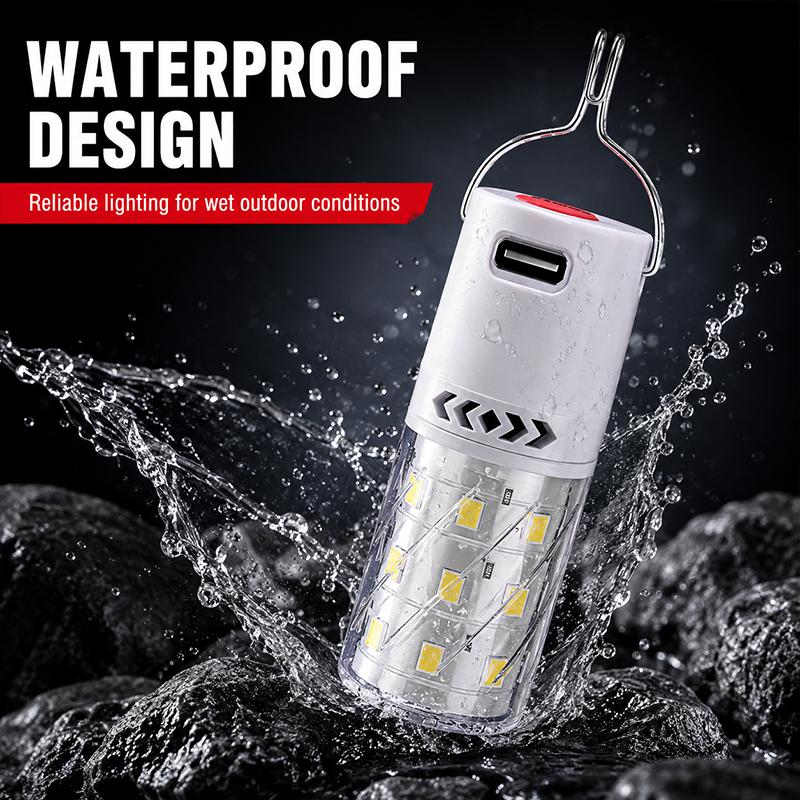 SEAMETAL LED Rechargeable Camping Lantern Emergency Outdoor Tent Light Portable Night Light with Clip Hook for Hiking Fishing Hurricane