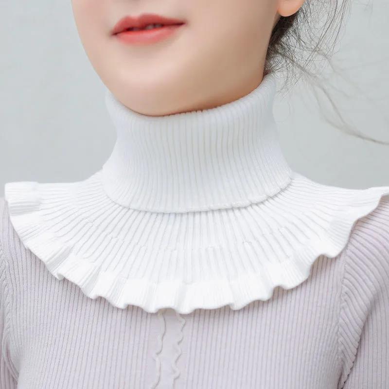 Winter Scarf Women's Coldproof Warm Knitted Neck Scarf Women's Fake Collar Red Scarf