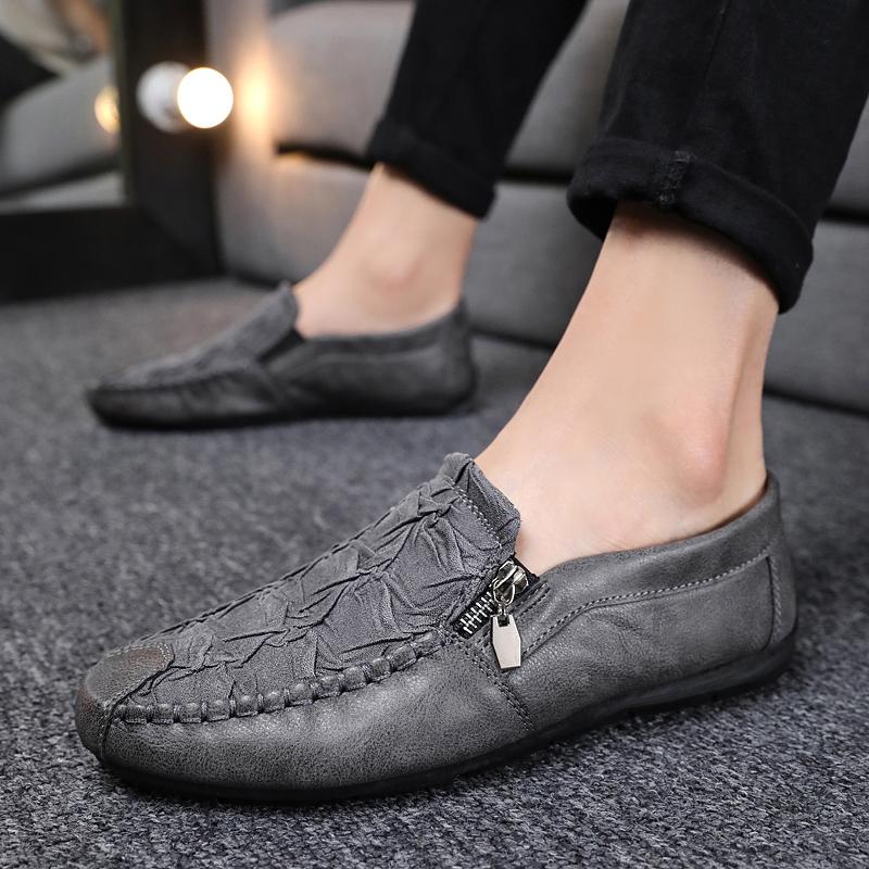 Fashion Autumn Men Casual Shoes Leather Mens Loafers Shoes Zapatos Breathable Driving Shoes Slip On Boat Shoes Mocassin Homme