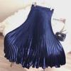 High Waist Satin Pleated Fishtail Skirt - 1 Meter Long Women's Dance Skirt with Large Swing and Medium Length.