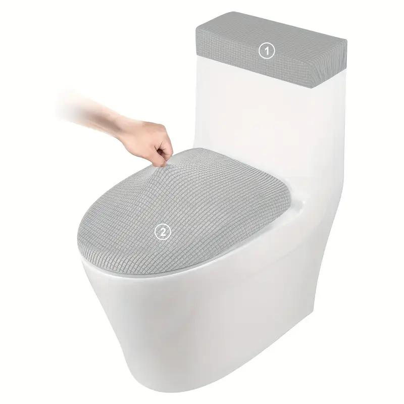 2Pcs/Set Jacquard Toilet Seat Protector Cover Stretch Anti-Dirty Toilet Lid Tank Lid Covers Toilet Cushion Mats El Bathroom