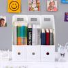 3Pcs Plastic File Document Box Storage Organizer Magazine Holder Vertical for Office