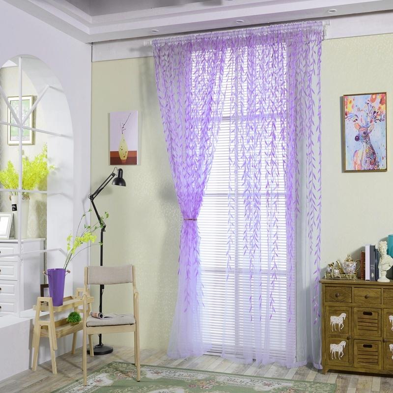 Beautiful Sweet Style Willow Window Touchdown Window Yarn Curtains Home Decoration