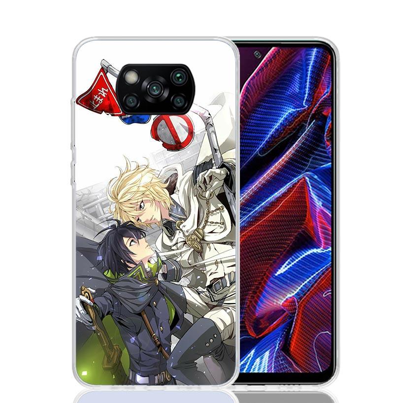 Seraph Of The End Case Phone Cover for Xiaomi Redmi Note 10 9 9S 8 8T 7 5 Pro Mi 12T 11T 10T 9T 12 11 Lite A3 A2 Trend Fundas Mi