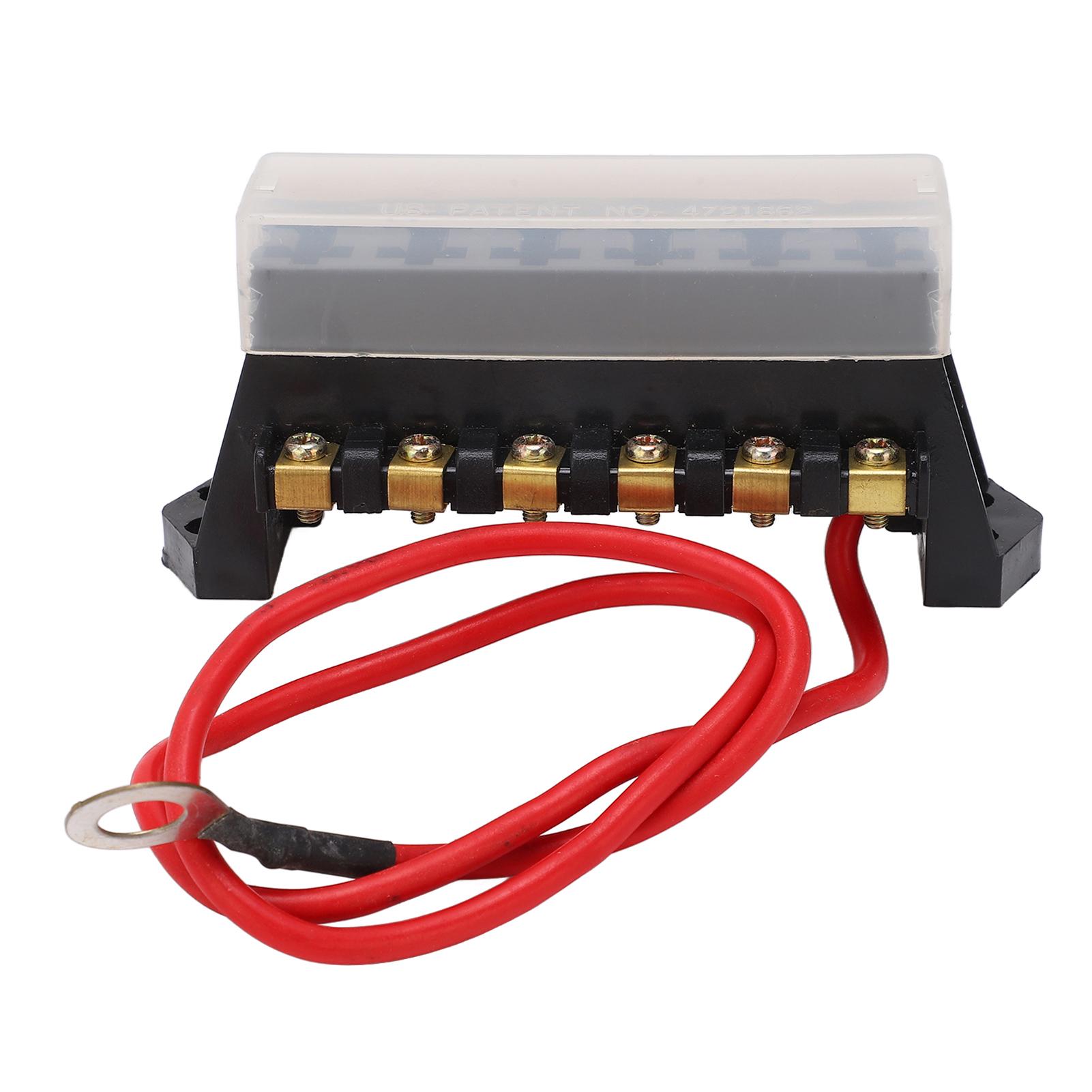 

Блок предохранителей 6-позиционный Высокая механическая прочность Термостойкость АБС 1 вход 6 выходов Блок ножевых предохранителей для