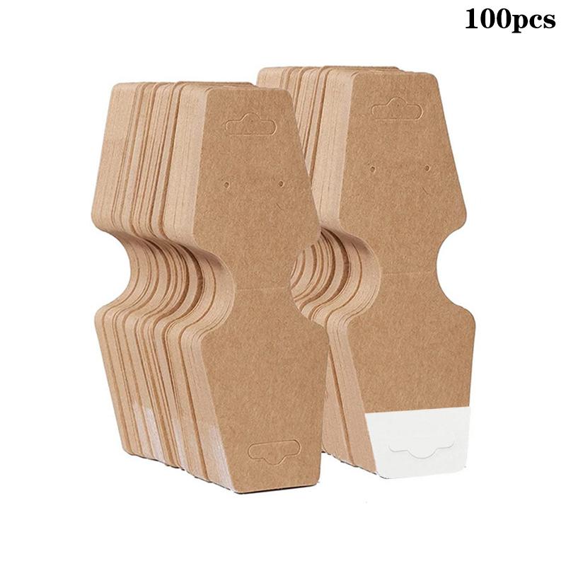 100Pcs/Lot Necklace Card Pendant Diy Handmade Folding For Hair Clip Bracelet Jewelry Display Self-Adhesive Paper Hang Tags Card