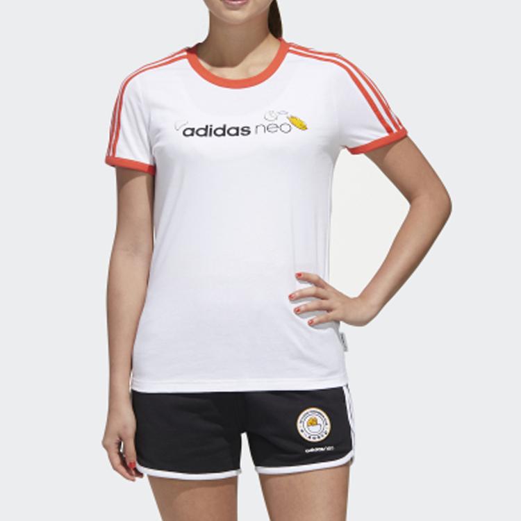 Adidas Neo Gudetama Kolaborační Sportovní Tričko s Krátkým Rukávem Dámské Tričko Bílé GL7211