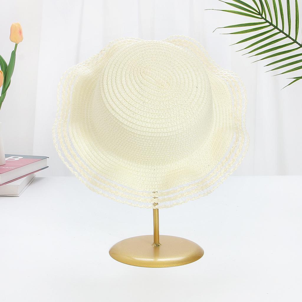 DIY Straw Hat Light Plate Hat Embryo, Summer Large Eave Woven Wave Shaped Sunshade and Sun Protection Sun Hat