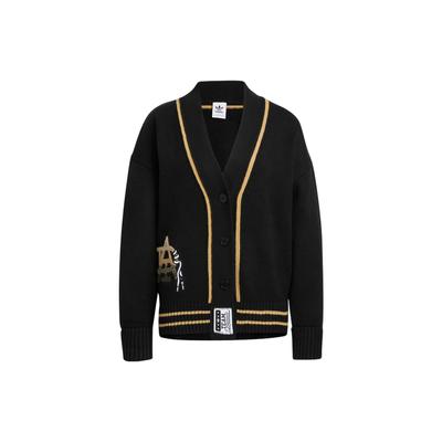 Originals Solid Color Embroidered Letter Print Sporty Knit Sweater Women Tops Black HS9523