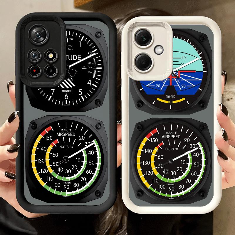 Phone Case for Xiaomi Redmi Note 15 14 13 Pro Plus Aircraft Instrument Cockpit Radar Shell 12S 11 11S 11T 5G 14S Soft Silicone F