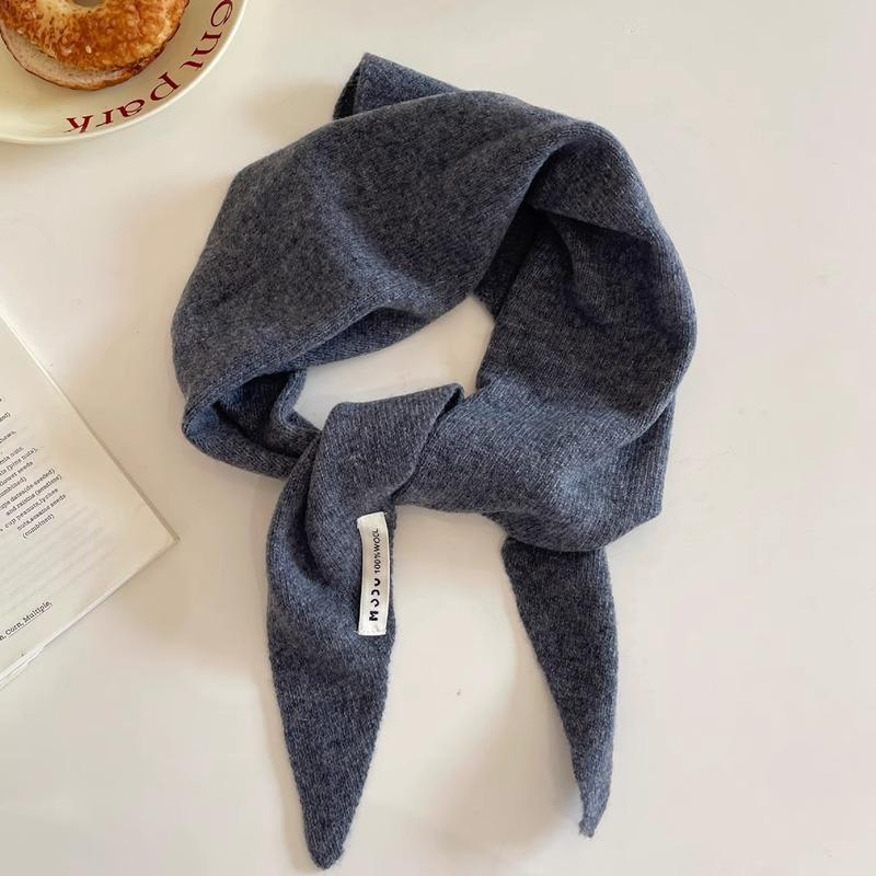 Pure Wool Triangle Scarf Niche Knitted Headscarf Multifunctional Scarf for Women Warm and Versatile Autumn and Winter New Trend